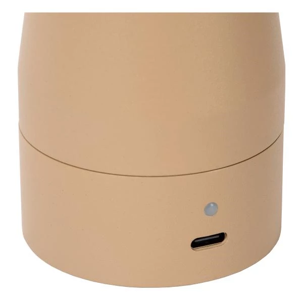 Lucide IPSOS - Rechargeable Table lamp - Battery pack - LED Dim to warm - 1x3W 3000K/3200K - Taupe - detail 2